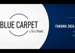 Logo featuring the text ‘BLUE CARPET by TecPart’ within a white circle against a blue background, with the text ‘FAKUMA 2026’ to the right of it