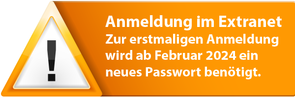 Hinweisgrafik Extranet neues Passwort ab Februar 2024 benötigt